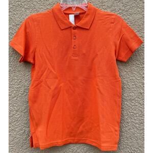 Polo Orange Golf Shirt Youth Medium Logo NWOT